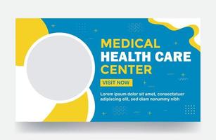plantilla de post salud de portada de banner de diseño de miniatura médica vector