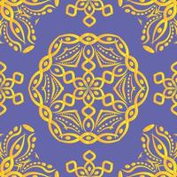 Seamless pattern with abstract ornament on background in trendy color 2022 Very Peri. vector
