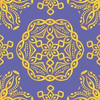 Seamless pattern with abstract ornament on background in trendy color 2022 Very Peri. vector