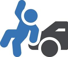 Ilustración de vector de accidente de hombre en un fondo. Símbolos de calidad premium. Iconos vectoriales para concepto y diseño gráfico.