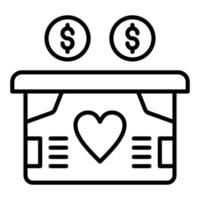 Charity Box Icon Style vector