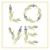 eslogan tipográfico con texto de flor de lavanda amor por la impresión de camisetas, bordado, diseño. camiseta gráfica e impresa vector