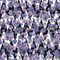 Modern watercolor style seamless pattern with lavender, texture background. Botanical illustration. vector