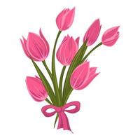 Spring floral background with beautiful bouquet of tulip flower vector