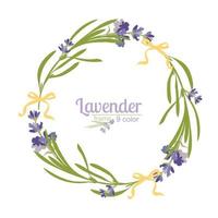 Violet Lavender beautiful floral frames template in watercolor style isolated on white background for decorative design, wedding card, invitation, travel flayer vector