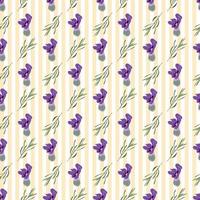 Seamless Lavender flowers background. Botanical illustration. vector