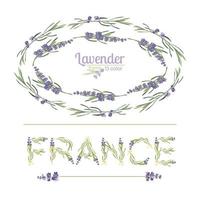 Typography slogan with lavender flower text France for t shirt printing, embroidery, design. Graphic and printed tee vector