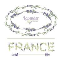 Typography slogan with lavender flower text France for t shirt printing, embroidery, design. Graphic and printed tee vector