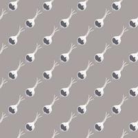 Hand drawn onion bulb seamless pattern. Onion in doodle style endless wallpaper. vector