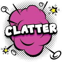 clatter Comic bright template with speech bubbles on colorful frames vector