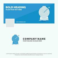 Blue Business Logo Template for Aim. focus. goal. target. targeting. Facebook Timeline Banner Design. vector web banner background illustration