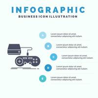 Console. game. gaming. playstation. play Infographics Template for Website and Presentation. GLyph Gray icon with Blue infographic style vector illustration.