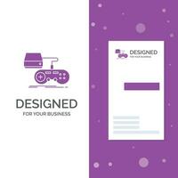 Business Logo for Console. game. gaming. playstation. play. Vertical Purple Business .Visiting Card template. Creative background vector illustration