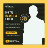 Creative marketing agency social media and post template vector