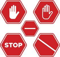 Red STOP sign isolated. Vector Stop hand sign