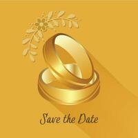 Vector golden wedding rings