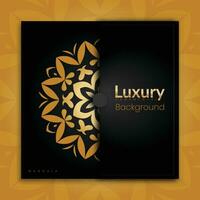 Luxury background with gold islamic mandala ornament on dark surface vector