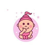 Cute baby logo Vector icon design