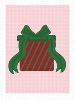 Christmas stamp. Garlands, flags, labels, bubbles, ribbons and stickers. Collection of Merry Christmas decorative icons vector