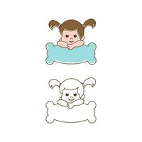 Cute baby logo Vector icon design