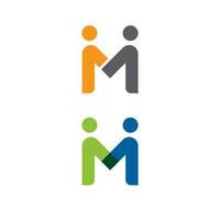 M Letter Community Vector icon design