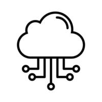 cloud computing outline icon vector