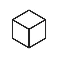 cube outline icon vector