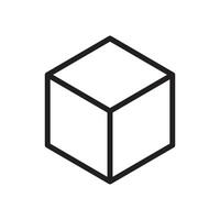 cube outline icon vector