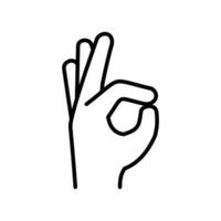 okay gesture outline icon vector