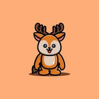 Cute deer cartoon mascot characater vector