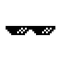 icono de píxel de gafas vector