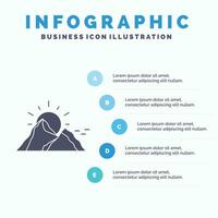 hill. landscape. nature. mountain. sun Infographics Template for Website and Presentation. GLyph Gray icon with Blue infographic style vector illustration.