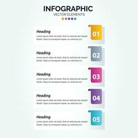 Business Vertical Infographic design template with icons and 5 five options or steps. vector