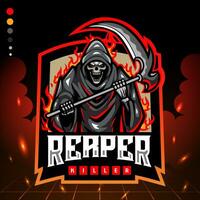 Grim reaper mascot. e sports logo design vector