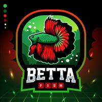 Betta fish mascot. e sports logo design vector