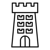 estilo de icono de torre de castillo vector