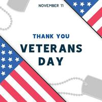 bandera en celebración por gracias día de los veteranos kawaii doodle ilustración vectorial plana vector premium
