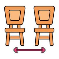 Modern design icon of seats distance vector