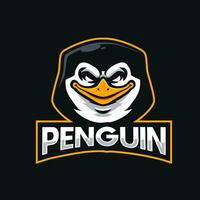 ilustración de juego de logotipo de mascota de pingüino de cabeza vector