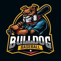 bulldog baseball  mascot logo gaming illustration vector