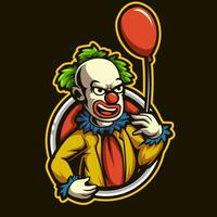 clown mascot logo gaming illustration vector