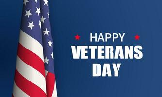 Veteran's day poster.Honoring all who served. Veteran's day illustration with american flag vector