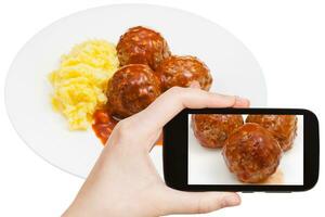 tourist photographs of meat balls photo