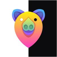 Vector logo illustration bear colorful style