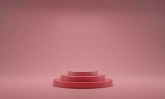 Abstract pink background. 3d pink rendering with podium. Minimal pink scene. photo