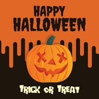 Happy Halloween Instagram background with a pumpkin head vector