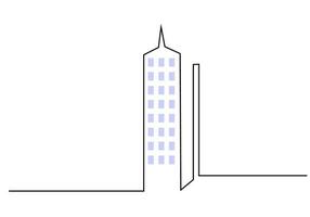 One continuous single line of establishing exteriors tower vector