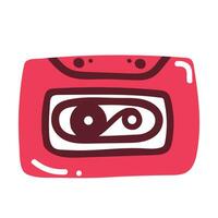 Audio Cassette icon isolated on white hand drawing. vector