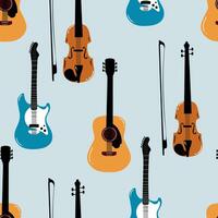 Abstract singing mic seamless pattern with music notes vector
