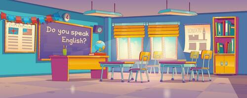 School classroom for English language learning vector